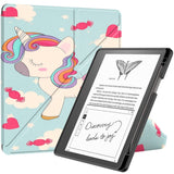 Amazon Kindle Scribe 11th Generation (2022) Origami Leather Flip Case with Pen Holder - Unicorn