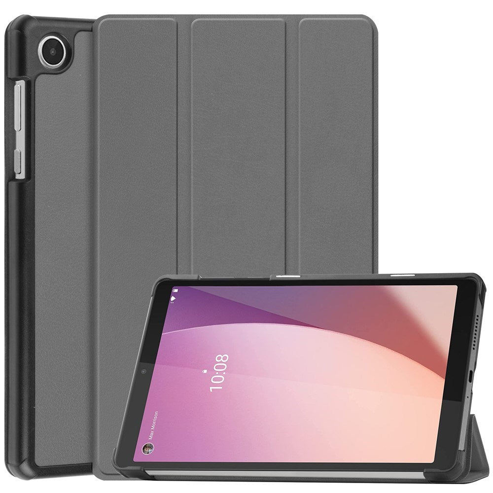 EIDERWOOD Lenovo Tab M8 (4th Gen.) Tri-Fold Faux Leather Flip Case - Grey