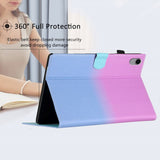 iPad 10.9" (2022) Kickstand PU Leather Case w. Wake-up Function & Card holder - Pink / Blue