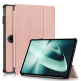 OnePlus Pad / Oppo Pad 2 Tri-Fold Leather Case w. Stand - Rose Gold