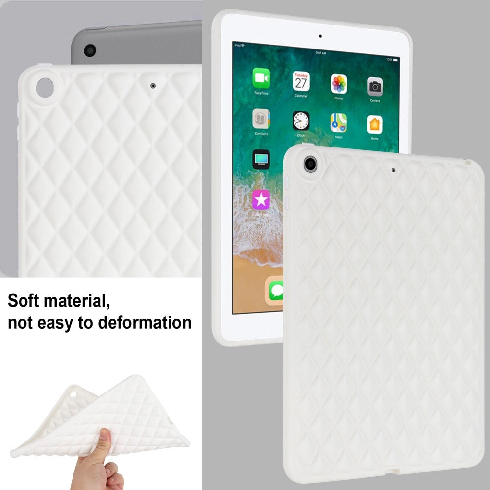 iPad 9.7 (2018-2017) / iPad Air / iPad Air 2 Flexible Plastic Case - Rhombe Design - White