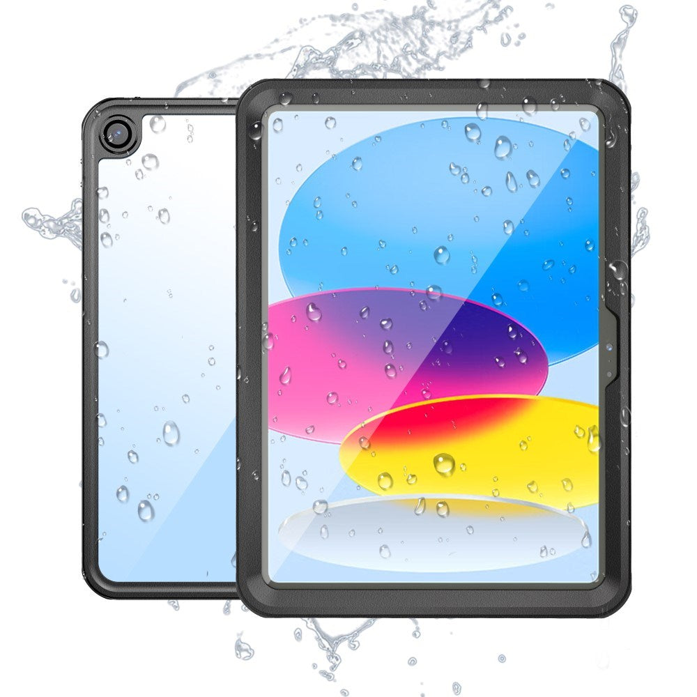 iPad 10.9" (2022) Waterproof Craftsman Cover w. Screen Protector - Transparent / Black