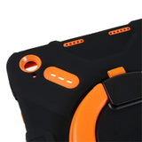 Pepkoo iPad 11" (2025) / 10.9" (2024 / 2022) Kids Case with Rotatable Stand - Black / Orange