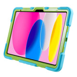 Pepkoo iPad 11" (2025) / 10.9" (2024 / 2022) Kids Case with Rotatable Stand - Blue / Green