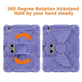 iPad 10.9" (2022) Hybrid Drop Proof Case w. Kickstand, Pen Holder & Owl Motif - Purple