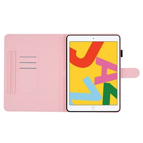 iPad 10.2" (2021 / 2020 / 2019) / Air 10.5" (2019) / Pro 10.5" Leather Flip Case w. Colored Dots - Red / White