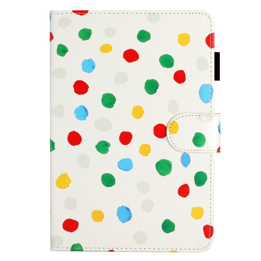 iPad Pro 9.7 (2016) / iPad Air / iPad Air 2 / iPad 9.7 (2017/2018) Leather Flip Case w. Colored Dots - White / Multi