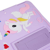 iPad 10.2" (2021 / 2020 / 2019) / Air 10.5" (2019) / Pro 10.5" Silicone Case w. Stand, Print & Strap - Unicorn