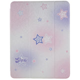 iPad 10.2" (2021 / 2020 / 2019) Hybrid Flip Case w. 360° Kickstand & Apple Pencil Holder - Stars / Transparent