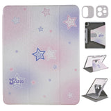 iPad Pro 12.9" (2022 / 2021 / 2020 / 2018) Hybrid Flip Case w. 360° Kickstand, Camera Protection & Apple Pencil Holder - Stars / Transparent