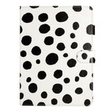 iPad 10.9" (2022) Leather Flip Case w. Colored Dots - White / Black