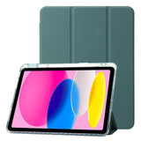 EIDERWOOD iPad 10.9" (2022) Tri-Fold Artificial Leather Flip Case w. Apple Pencil Holder - Green