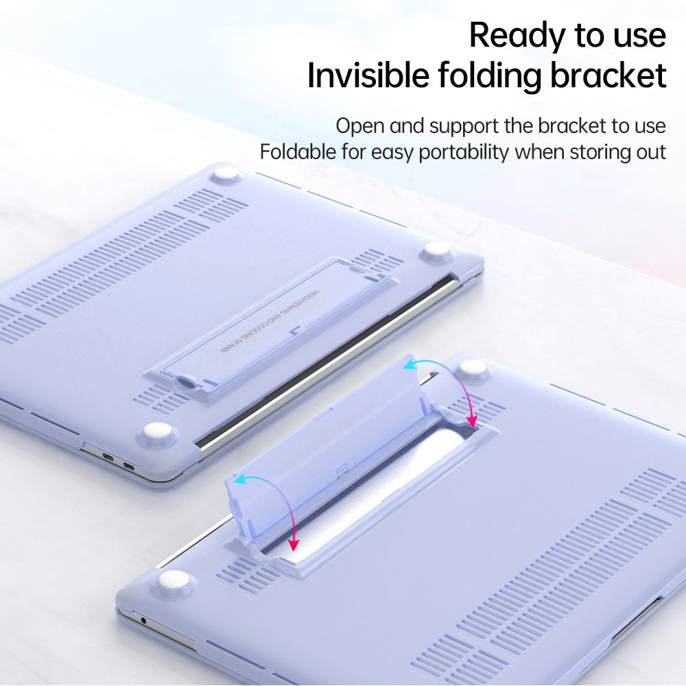 Macbook Air 13 (2018-2020) Plastic Case w. Stand Function - Frosted Blue