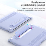 Macbook Pro 14 M1/M2/M3/M4 (2021-2024) Plastic Case w. Stand Function - Frosted Light Blue