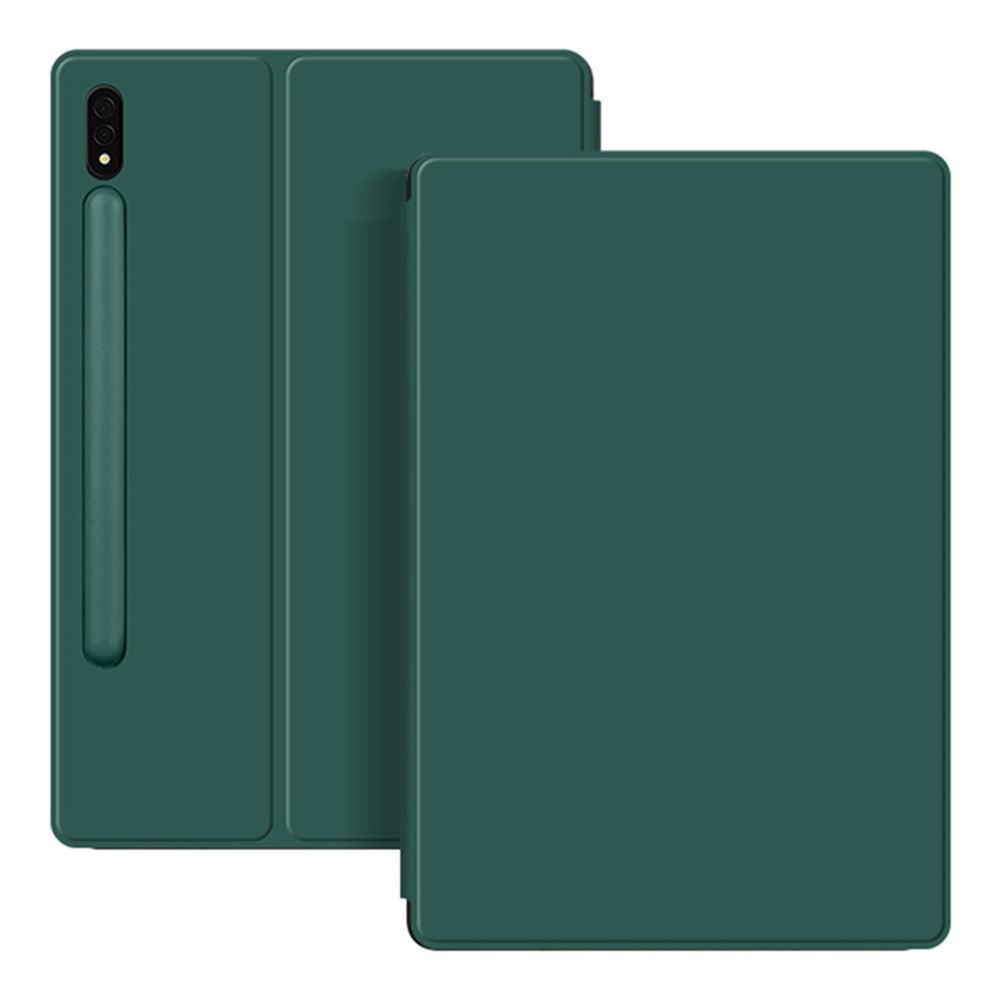 EIDERWOOD Samsung Galaxy Tab S8 / S7 Faux Leather Flip Case with Pen Holder - Green