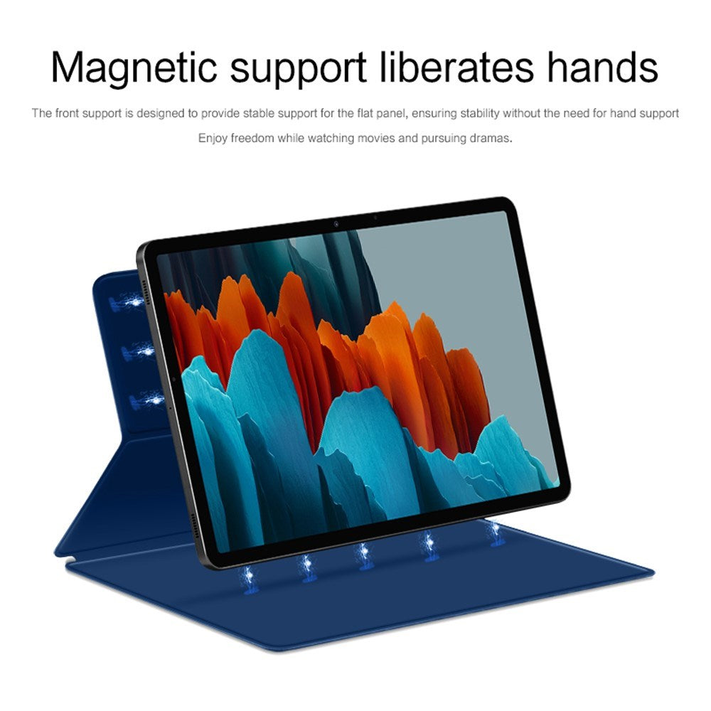 EIDERWOOD Samsung Galaxy Tab S8 / S7 Faux Leather Flip Case with Pen Holder - Blue