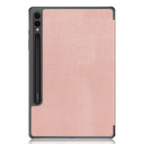 Samsung Galaxy Tab S9 Tri-Fold Leather Case w. Stand - Rose Gold