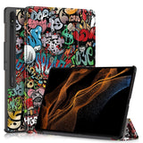 Samsung Tab S9 Ultra Tri-Fold Leather Case w. Stand - Graffiti