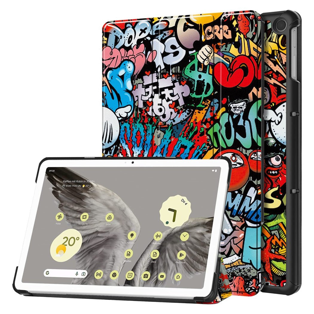 Google Pixel Tablet Leather Case with Stand - Graffiti