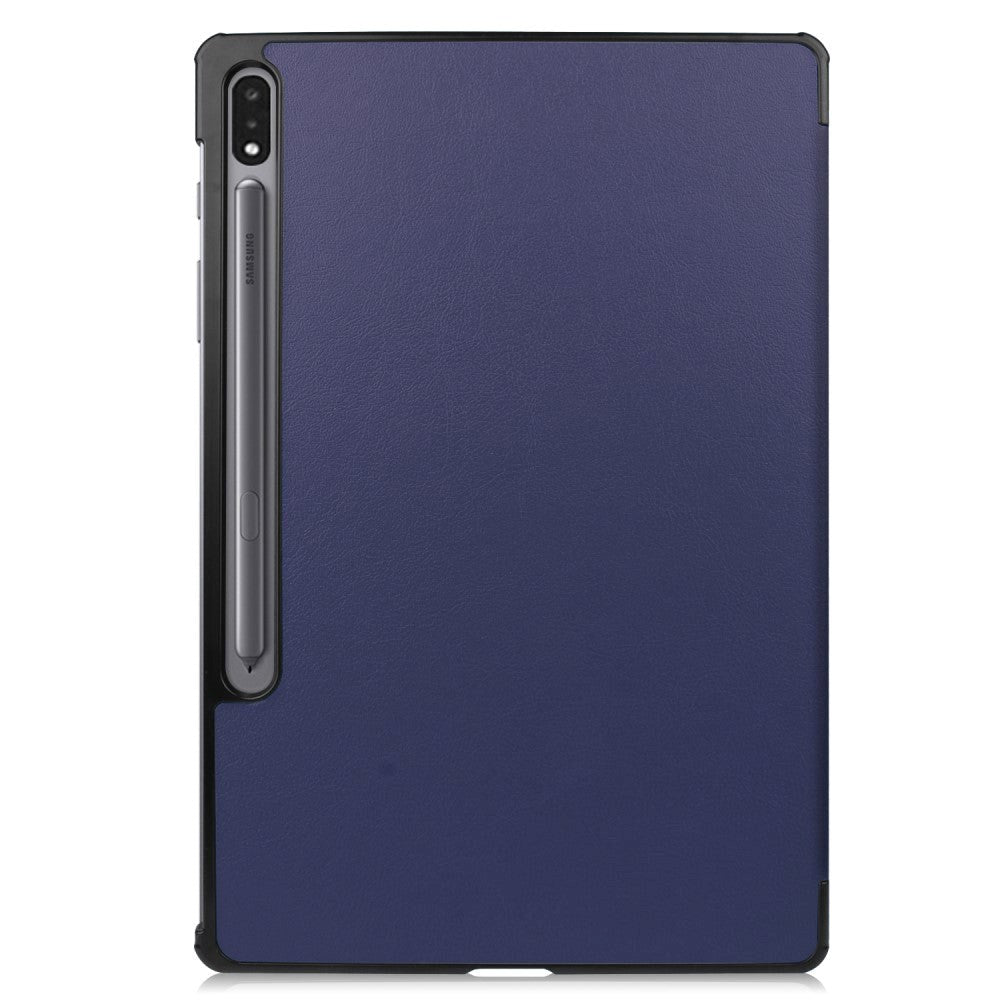 Samsung Galaxy Tab S9+ (Plus) Tri-Fold Leather Case w. Stand - Navy Blue