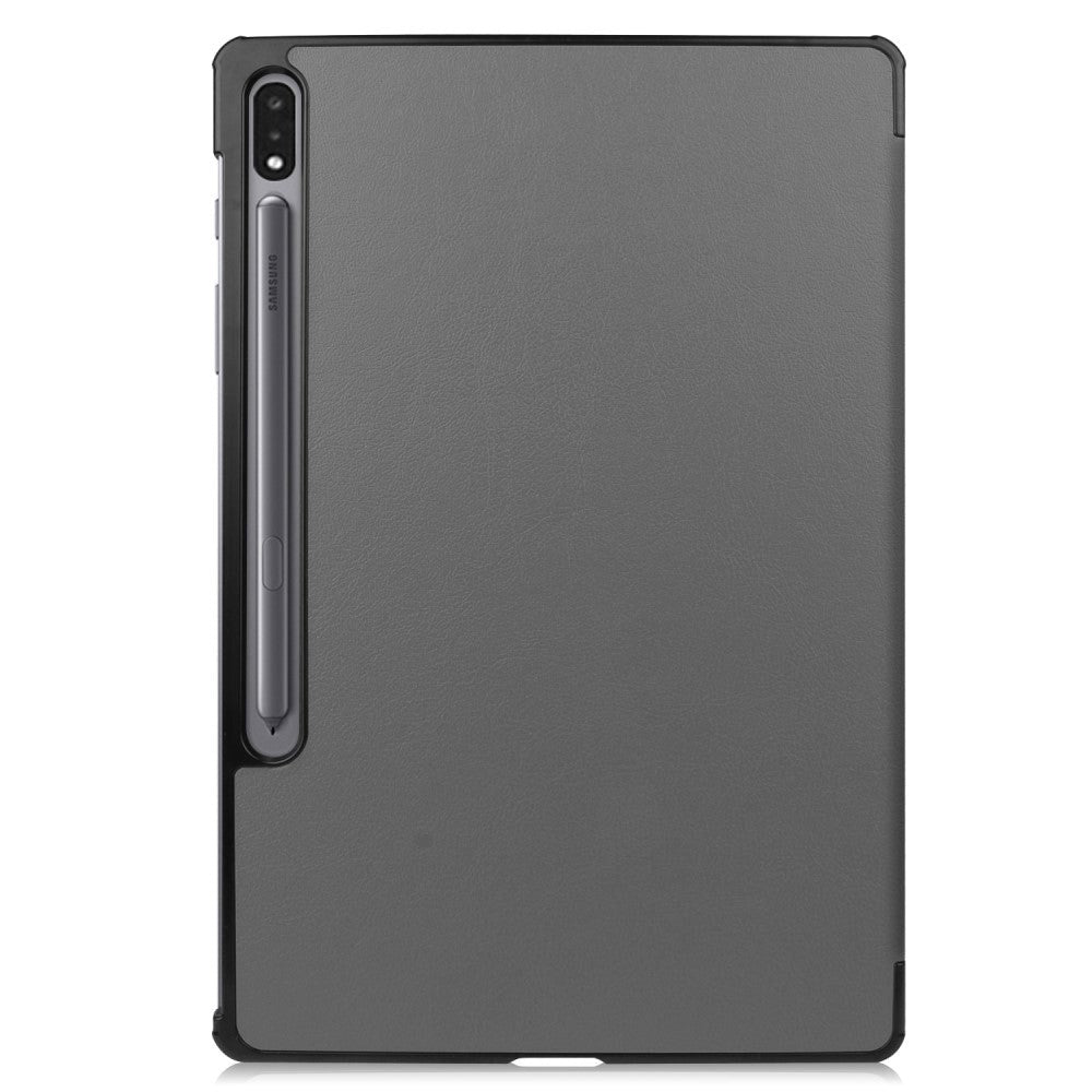 Samsung Galaxy Tab S9+ (Plus) Tri-Fold Leather Case w. Stand - Grey