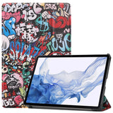 Samsung Tab S9 Tri-Fold Leather Case - Graffiti