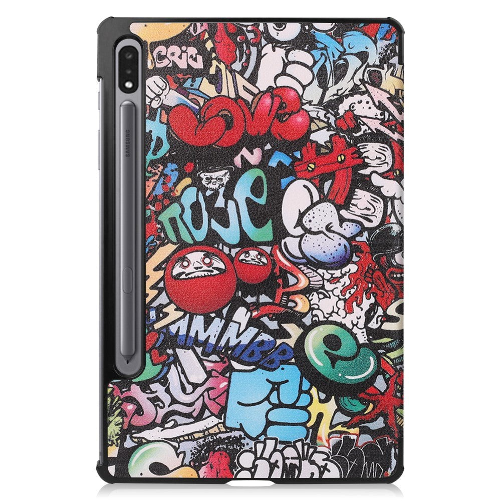 Samsung Tab S9 Tri-Fold Leather Case - Graffiti