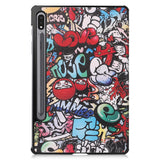 Samsung Tab S9 Tri-Fold Leather Case - Graffiti