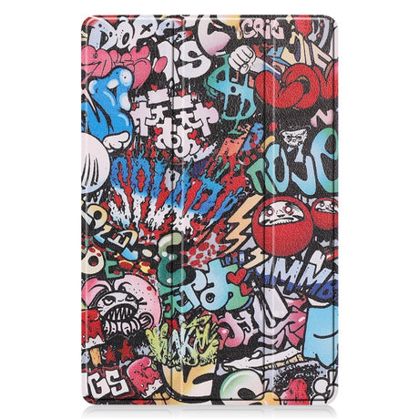 Samsung Tab S9 Tri-Fold Leather Case - Graffiti