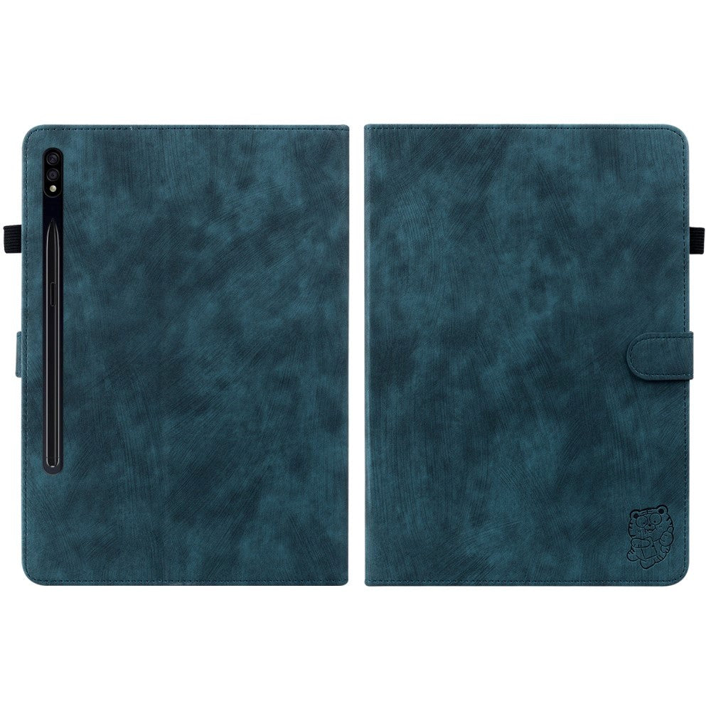 Samsung Galaxy Tab S9 Soft Leather Case w. Stand & Card Holder - Dark Blue