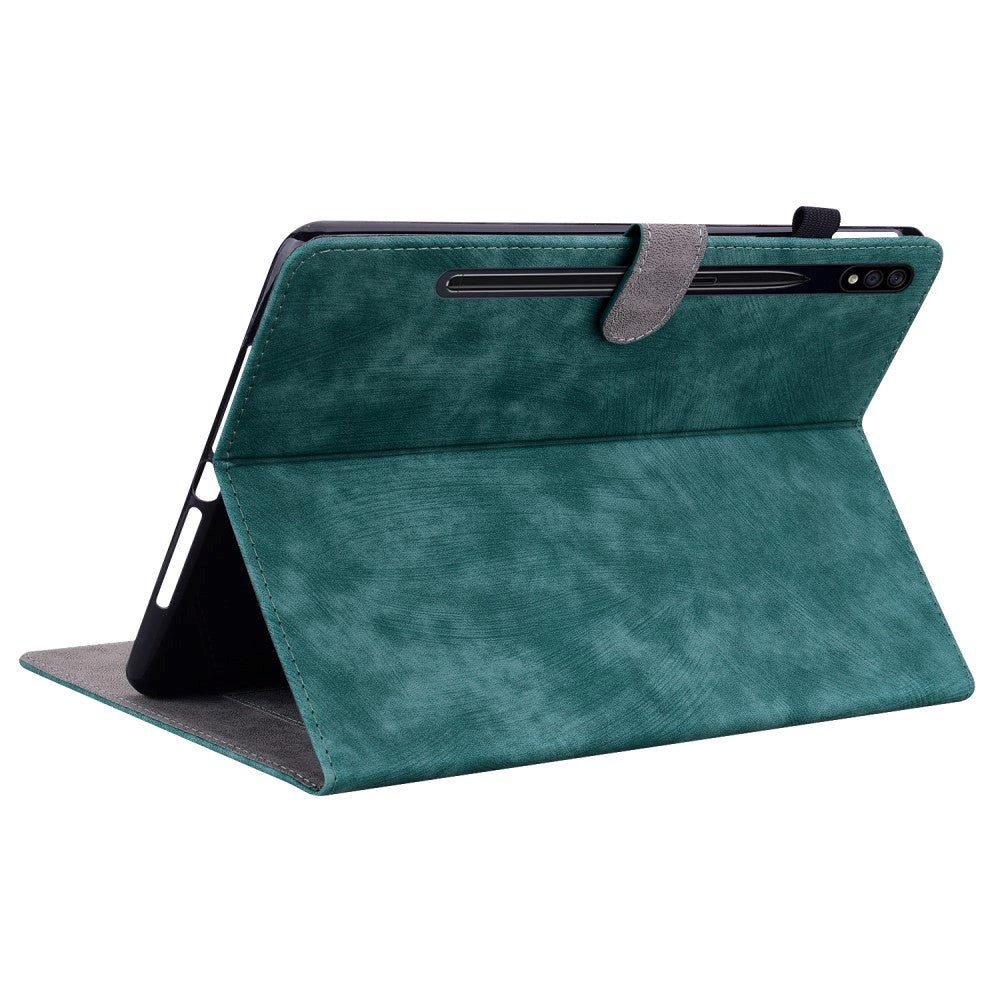 Samsung Galaxy Tab S9 Soft Leather Case w. Stand & Card Holder - green