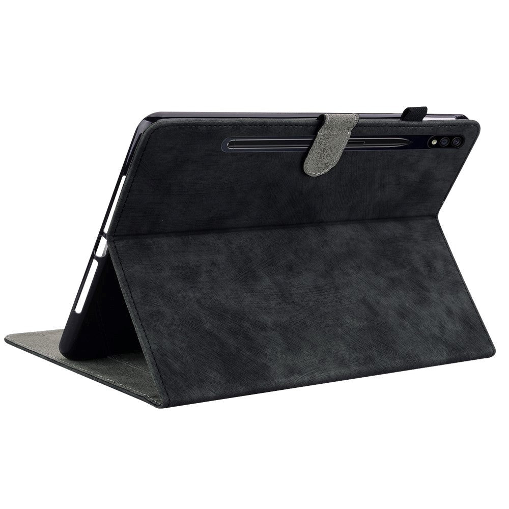 Samsung Galaxy Tab S9 Soft Leather Case w. Stand & Card Holder - Black