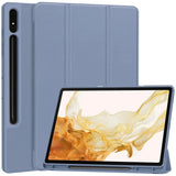 Samsung Galaxy Tab S9+ (Plus) Magnetic Tri-Fold Leather Case w. Stand - Blue