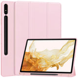 Samsung Galaxy Tab S9+ (Plus) Magnetic Tri-Fold Leather Case w. Stand - Pink