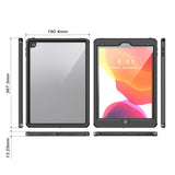 iPad 10.2" (2021 / 2020 / 2019) Waterproof Craftsman Cover w. Screen Protector - Transparent / Black