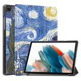 Samsung Galaxy Tab A9 Tri-Fold PU Flip Case with Sleep / Wake-up Function - Painting