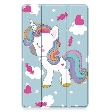 Samsung Galaxy Tab A9 Tri-Fold PU Flip Case with Sleep / Wake-up Function - Unicorn