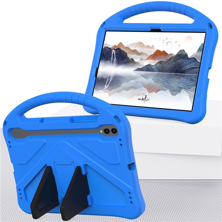 EIDERWOOD Samsung Galaxy Tab S9 / S8 / S7 Kids Case with Handle & Stand Function - Blue