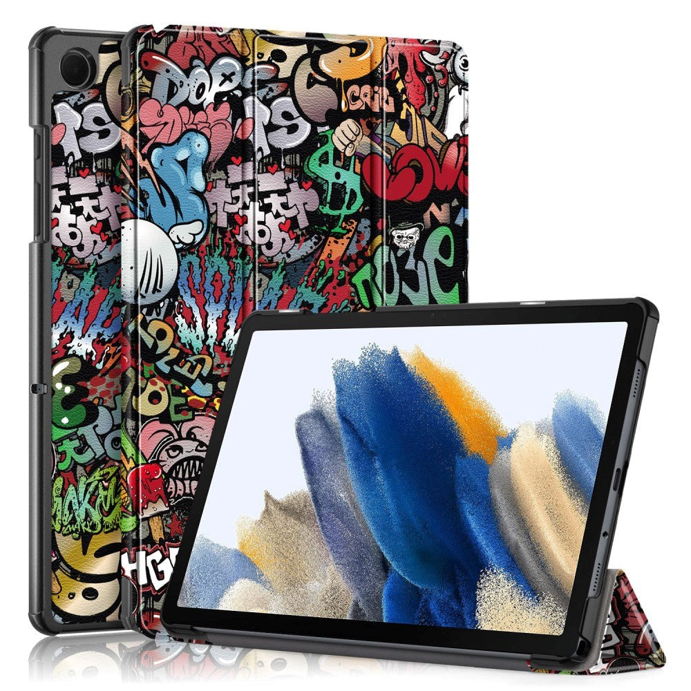 Samsung Galaxy Tab A9+ (Plus) Tri-Fold PU Flip Case with Sleep / Wake-up Function - Graffiti