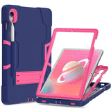 Samsung Galaxy Tab S9 / S9 FE Drop Proof Case with Penholder & Stand - Blue / Pink