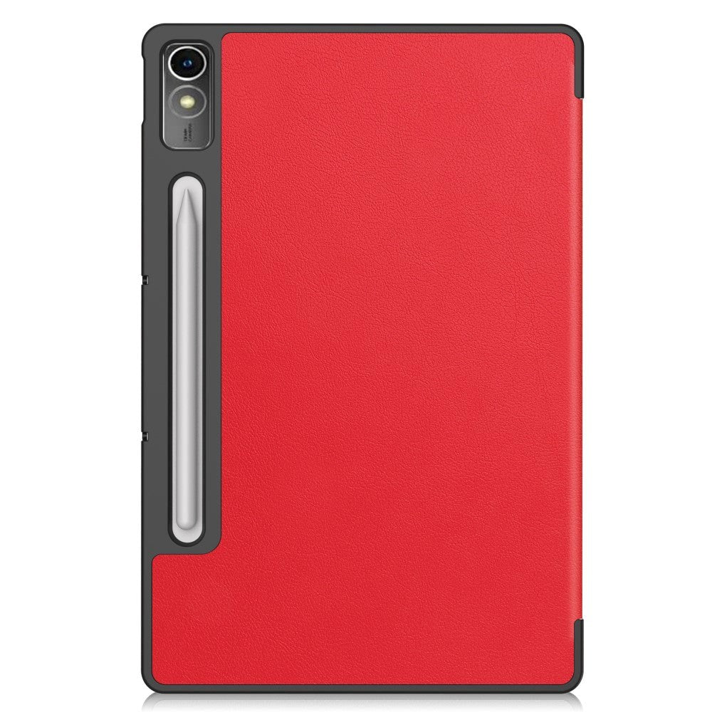 Lenovo Tab P12 Magnetic Tri-Fold Leather Case w. Stand - Red