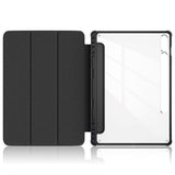 Samsung Tab S9+ (Plus) Tri-Fold PU Flip Case with Pen Holder - Transparent / Galaxy