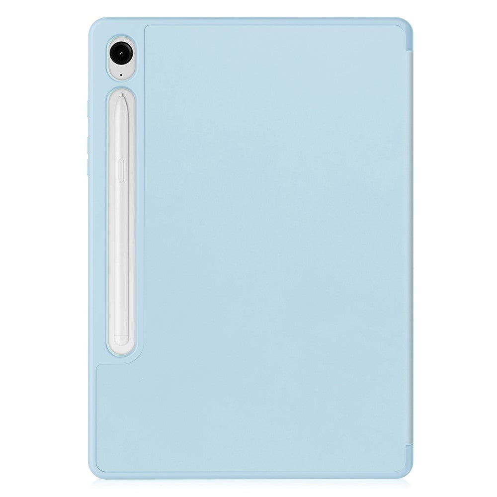 Samsung Galaxy Tab S9 FE Magnetic Tri-Fold Leather Case w. Stand - Light Blue