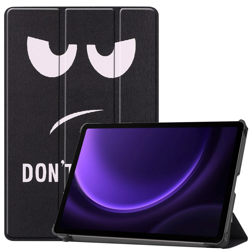 Samsung Galaxy Tab S9 FE Tri-Fold PU Flip Case with Pen Holder - "Don't Touch Me"