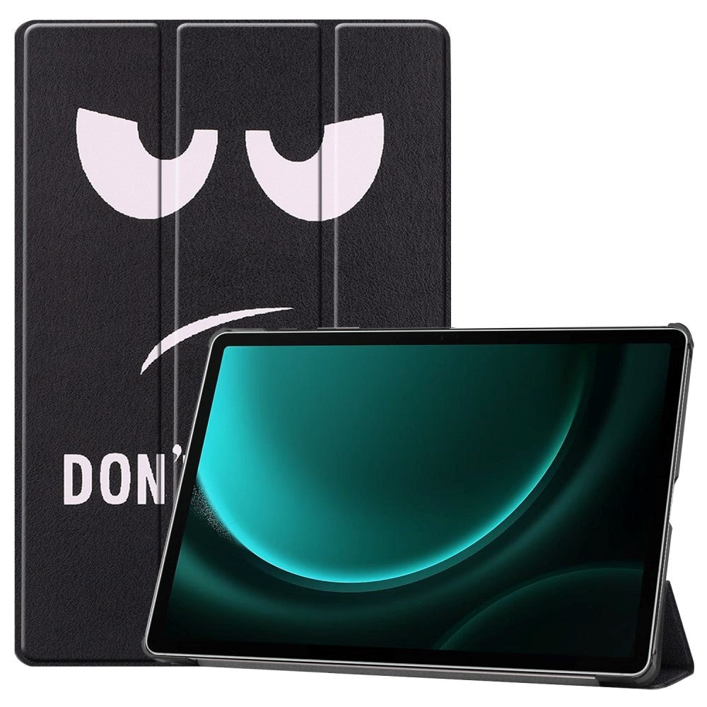 Samsung Galaxy Tab S9 FE+ (Plus) Tri-Fold PU Flip Case with Pen Holder - "Don't Touch Me"