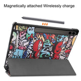 Samsung Galaxy Tab S9 FE+ (Plus) Tri-Fold PU Flip Case with Pen Holder - Graffiti