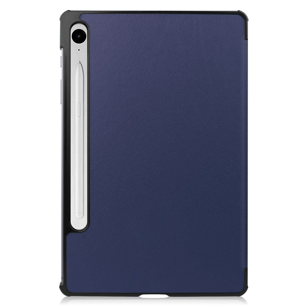 Samsung Galaxy Tab S9 FE Tri-Fold Leather Case w. Stand - Blue