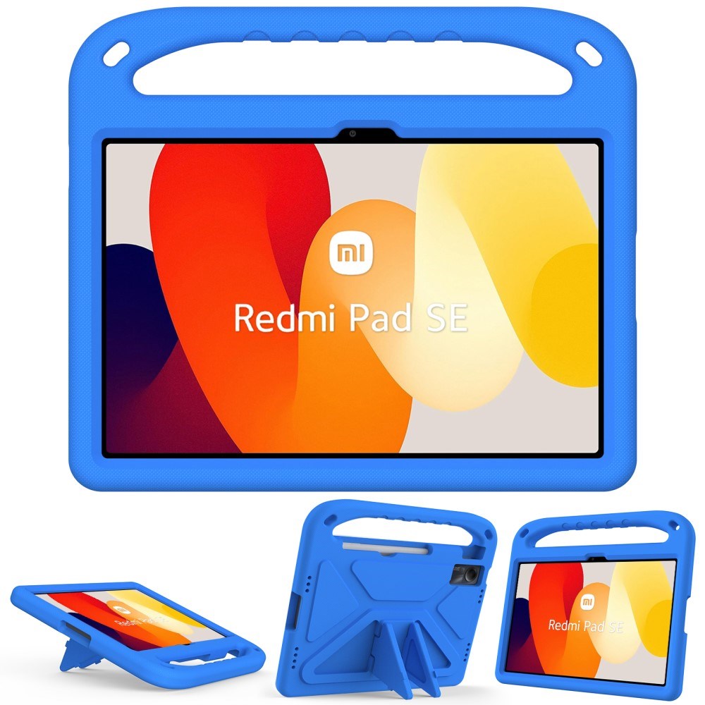 EIDERWOOD Xiaomi Redmi Pad SE Anti-Drop Tablet Case with Handle and Kickstand - Blue