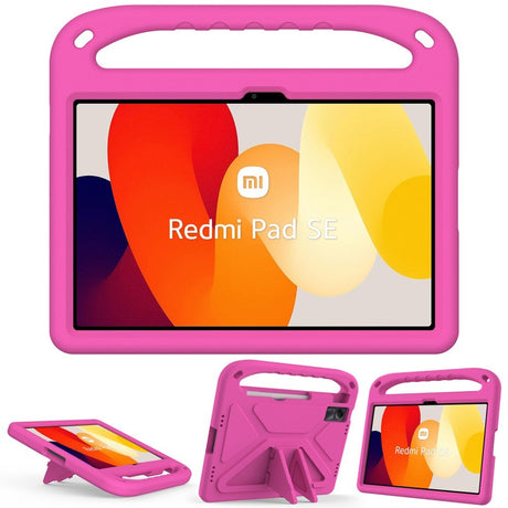 EIDERWOOD Xiaomi Redmi Pad SE Anti-Drop Tablet Case with Handle and Kickstand - Pink