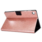 Samsung Galaxy Tab A9 Glitter Case w. Flip Stand & Card Holder - Glitter Rose Gold